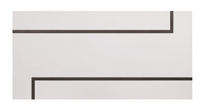 English Elm Modern Contemporary Sofa Table with High Gloss Lacquer Top and Sleek Metal Frame for Entryway Decor Gunmetal,White 51 L x 28 W x 4 H B2741S00474