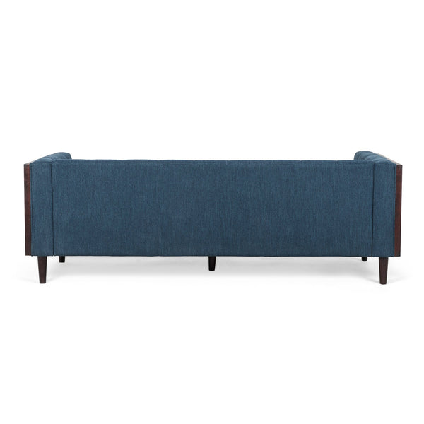 English Elm Christopher Knight Home® - 3-Seater Sofa - Stylish Navy Blue Upholstered Mid-Century Design With Button-Tufted Comfort & Durability 69871.00A_69871.00B