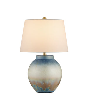 Currey & Company Dawning Table Lamp - Unique Ceramic Design With Sunrise-inspired Colors And Textured Crystals Green Ceramic 6000-1039-currey-company