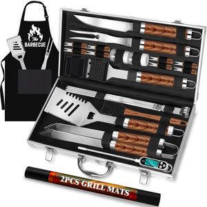 English Elm Stainless Steel 26 Piece Bbq Tool Kit with Carrying Case for Outdoor Grilling W2181P481253