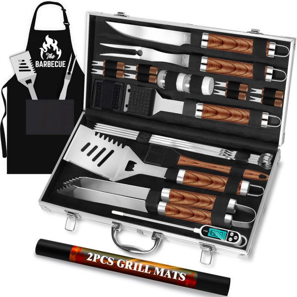 English Elm Stainless Steel 26 Piece Bbq Tool Kit with Carrying Case for Outdoor Grilling W2181P481253