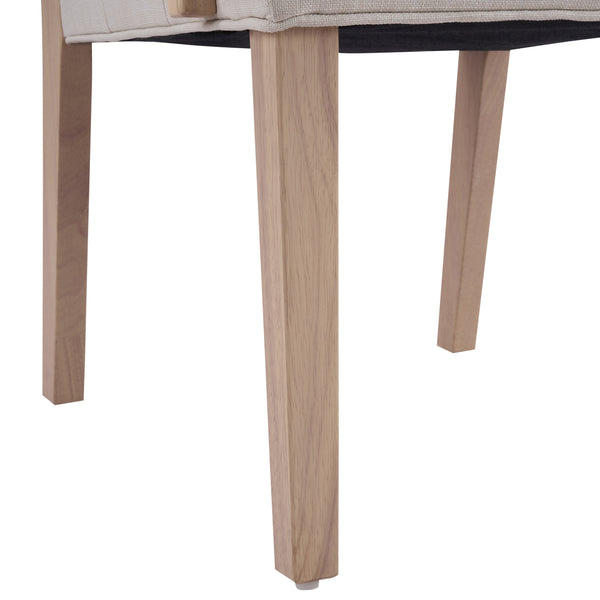 English Elm Upholstered Armchair Dining Chairs Rubberwood Frame Soft Padded Seat Set of 2 Beige,Natural N768P391161N