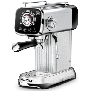 English Elm 20 Bar Espresso Machine Stainless Steel Compact Vintage Style with Steam Wand W1002P292362