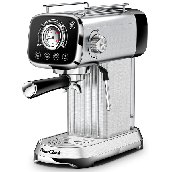 English Elm 20 Bar Espresso Machine Stainless Steel Compact Vintage Style with Steam Wand W1002P292362