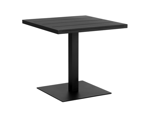 Sunpan Merano Bistro Table – Modern Aluminum Design with Sleek Lines, Weather-Resistant & Stylish Appeal Black