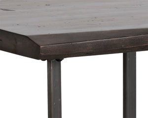 Sunpan Marley Side Table - Rustic Acacia Wood Top with Antique Gunmetal Base for Industrial Charm