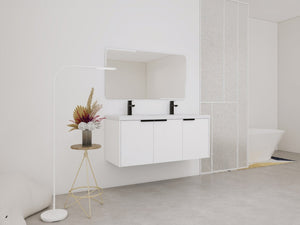 English Elm 48" Modern Wall-Mounted Bathroom Vanity With Resin Double Sink & Soft-Close Doors For Stylish Storage P2 W999S00352-GIGA