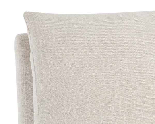 Sunpan GLENROSE Elegant Wheeled Dining Chair in Effie Linen - Luxurious Comfort with Easy Mobility & Style 107449V