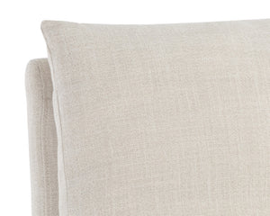 Sunpan Glenrose Elegant Wheeled Dining Armchair - Classic Comfort with Feather-Filled Cushions for Style Effie Linen