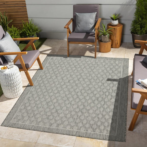 English Elm Sunshine Silver 7'10" X 10'3" Versatile Indoor/Outdoor Area Rug - Durable, Stylish & Easy To Clean! B186P198877-GIGA