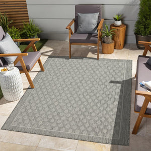 English Elm Sunshine Silver 5'3" X 7'3" Indoor/Outdoor Area Rug - Durable, Stain-Resistant, Kid & Pet Friendly! B186P198878-GIGA
