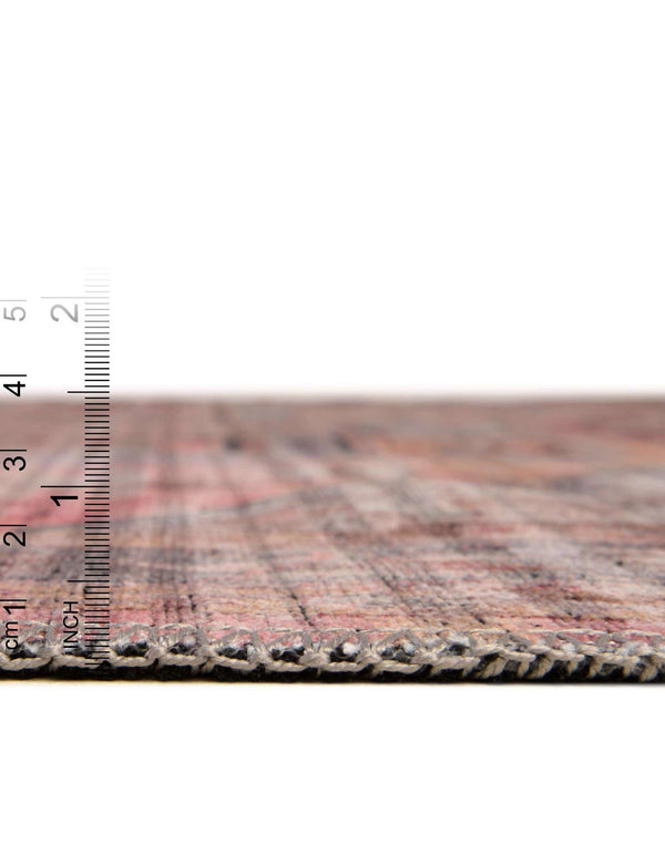 Unique Loom Mangata Melodie Machine Made Border Rug Apricot and pink, Gray/Black/Brown 10' 6" x 13' 1"