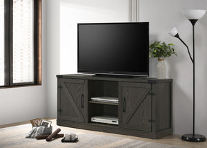 English Elm Salerno Farmhouse Media Console with Barn Doors Open Shelves and Cable Management B2749P413246
