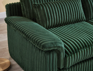 English Elm 74" Corduroy Loveseat Plush 2-seater Sofa with Pillow Arms for Compact Living Spaces Dark Green W1669P368991