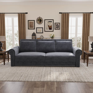 English Elm Chesterfield Sofa - 3-In-1 Velvet Sleeper Bed With Nailhead Trim, Perfect For Living Room & Guests! W1885S00098