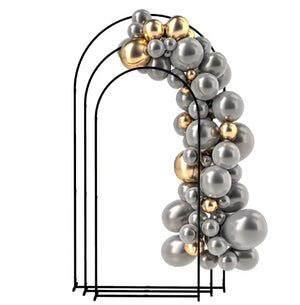 English Elm Balloon Arch Backdrop Stand Set of 3 Graduated Metal Frames for Wedding Decor Black T3971P423829