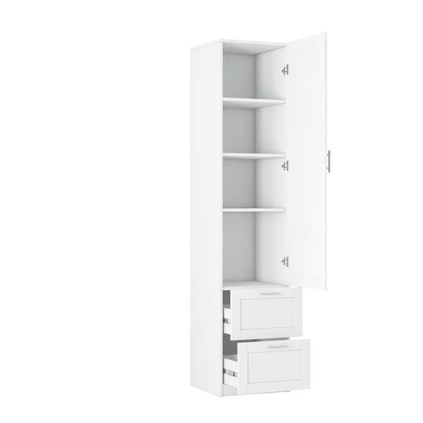 English Elm Standard Freestanding Pantry Cabinet Tall White Kitchen Storage with Drawers and Shelves W331P373802