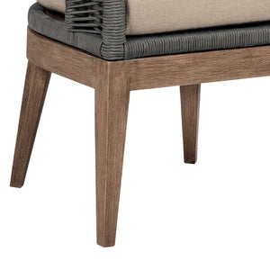 English Elm Orbit Outdoor Eucalyptus Hardwood Dining Chair with Woven Rope and Olefin Cushions B2736P464824