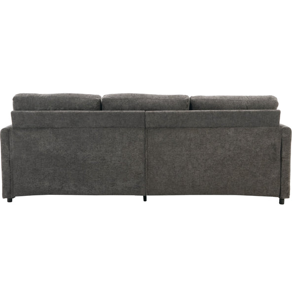 English Elm 101.2" Modular Chenille Sectional Sofa with Tufted Cushions and Deep Seating for Living Room Grey N719S001922E