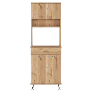 English Elm Della 60" Kitchen Pantry Cabinet - Light Oak With Countertop & Versatile Storage For Small Spaces B07091842