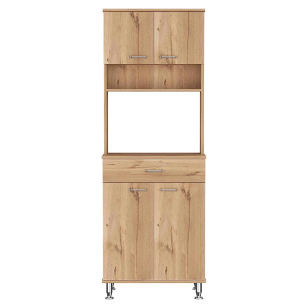 English Elm Della 60" Kitchen Pantry Cabinet - Light Oak With Countertop & Versatile Storage For Small Spaces B07091842