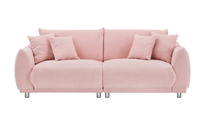 English Elm 86.6 Inch Plush Teddy Fleece Three Seat Sofa with Pillows for Cozy Apartment Living W1658P329066