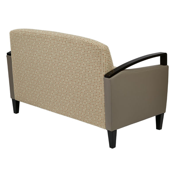 OSP Home Furnishings Main Street Two-tone Upholstered Accent Seat with Tapered Wood Legs for Modern Living Loveseat MST52-K100/R103