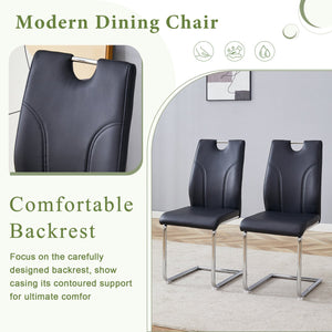 English Elm Switchable Base Glass Top Dining Set Six Pu Leather Armchairs Modern Minimalist W2920S00119