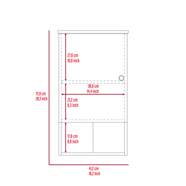 English Elm St. Angelo Grey Medicine Cabinet with Soft-Close Door, Engineered Wood, 2 Internal Shelves, Slim B070P188849