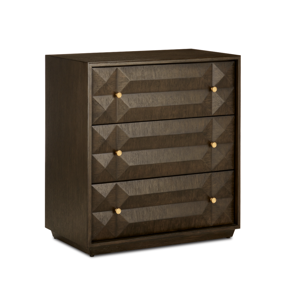 Kendall Dove Gray Chest – Contemporary Oak Design with Polished Brass Accents & Soft-Close Drawers