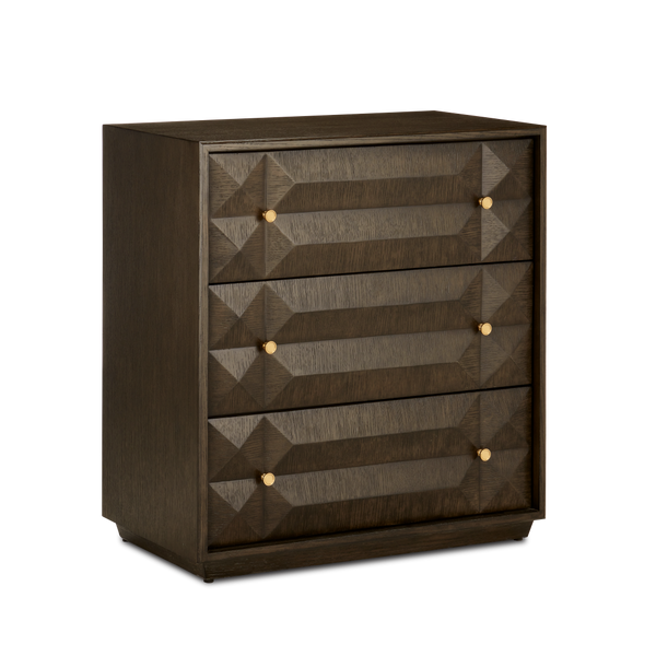 Kendall Dove Gray Chest – Contemporary Oak Design with Polished Brass Accents & Soft-Close Drawers