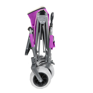 English Elm 3-in-1 Collapsible Wagon with Folding Tabletop Cup Holders All Terrain Beach Camping Purple W2932P421328