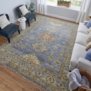 Feizy Rugs Fillmore Hand-knotted Wool Rug - Artisan-crafted Transitional Design With Rich Colors And Texture Blue,Green,Yellow Wool Fil69cifblu000j00