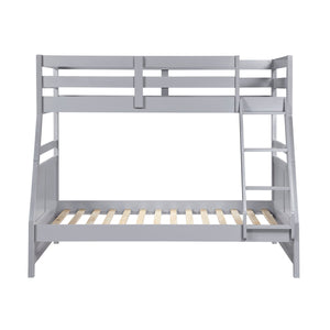 English Elm Bunk Bed Twin Over Solid Wood Frame with Guard Rails for Kids Shared Rooms Gray B011S02317