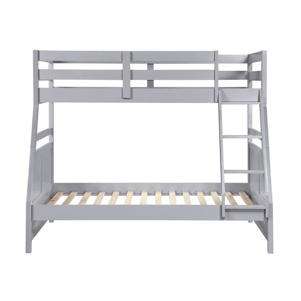 English Elm Bunk Bed Twin Over Solid Wood Frame with Guard Rails for Kids Shared Rooms Gray B011S02317