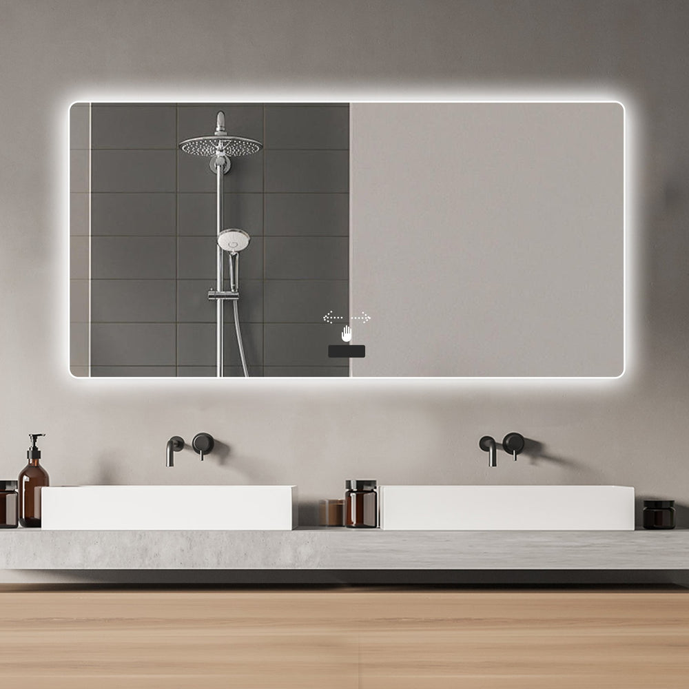English Elm 48x32in LED Bathroom Mirror with Soft Shade, Waterproof Case, Tri-Color Dimming, Smart Sensor, Anti-Fog W2709P268893