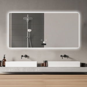 English Elm 48x32in LED Bathroom Mirror with Soft Shade, Waterproof Case, Tri-Color Dimming, Smart Sensor, Anti-Fog W2709P268893