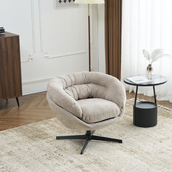 English Elm Christopher Knight Home® - Modern Chenille Office Chair 360° Swivel Accent Seat with Plush Upholstery, Compact Cozy Reading Spot Brown N817P207777K