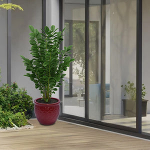 English Elm Set Of 3 Ceramic Flowerpots - Artisan Modern Planters For Garden, Patio & Windowsill Decor! W3273P321489-GIGA