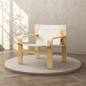 English Elm Detachable Oak Accent Chair with Solid Wood Frame, Wide Armrest, Removable Washable Linen Cover White W2336P251803