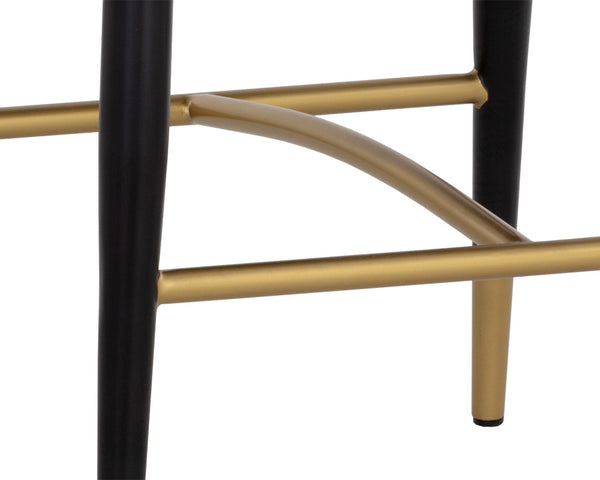 Sunpan Gianni Stylish Faux Leather Barstool with Elegant Diamond Stitching and Black Wood Legs Dillon Cream / Dillon Thunder