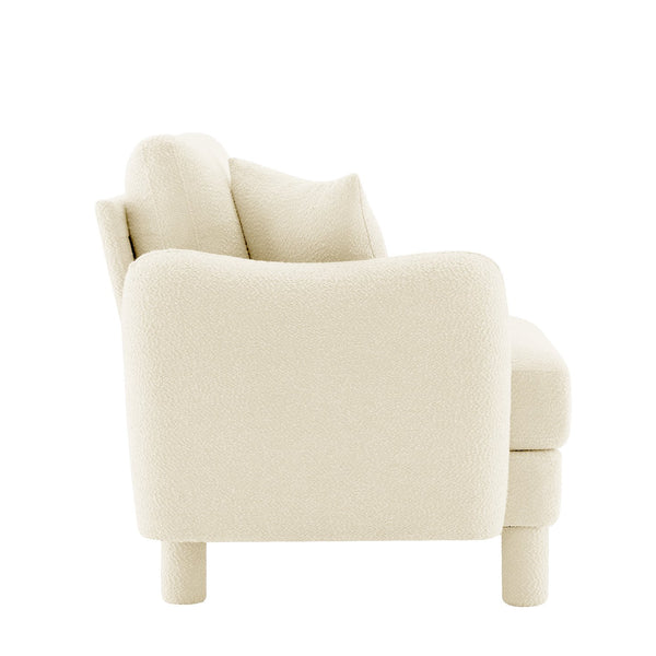 English Elm Lucas Boucle Polyester Three Seat Sofa with Curved Arms and Sculptural Modern Design W3041P337280