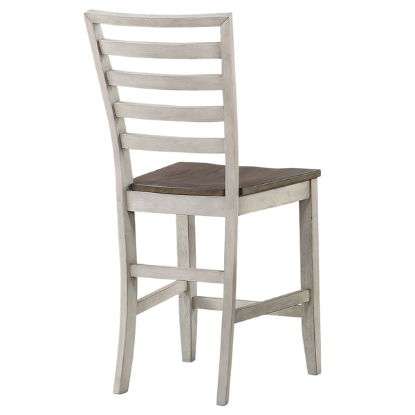 English Elm Steve Silver - Abacus 5-Piece Counter Height Dining Set with Double Drop Leaf, Ladderback Chairs, Smoke Grey Finish B081S00087