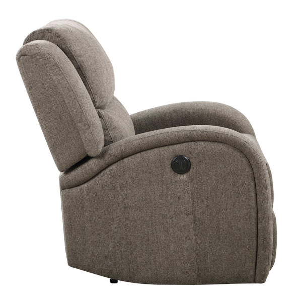 English Elm Modern Power Reclining Chair In Brown Chenille Upholstery - Plush, Contoured Comfort With Solid Frame B011P256234
