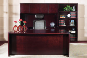 OSP Home Furnishings Kenwood Bow Front Desk Shell for Modular Office Layouts with Ergonomic Curved Work Surface KEN-89-MAH