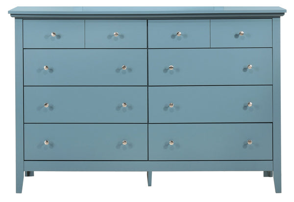 English Elm Elegant Teal Casual Dresser 39"H x 58"W x 18"D — Vibrant Teal Storage Cabinet, Durable Particleboard Finish B078108333