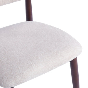 English Elm Modern Upholstered Dining Chair Set with Oval Back Solid Wood Legs Gray Fabric W3732P438536
