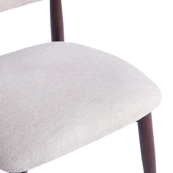 English Elm Modern Upholstered Dining Chair Set with Oval Back Solid Wood Legs Gray Fabric W3732P438536