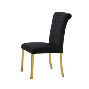 English Elm Contemporary Northall Arm Chair with Sleek Upholstery and Minimalist Profile for Modern Dining Spaces Black,Gold 26 L x 19 W x 17 H B2741P404863