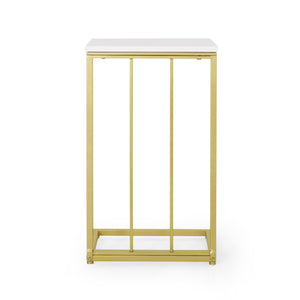 English Elm Christopher Knight Home® - END TABLE Modern Glam C-Shape Side Table with Durable Iron Frame and Sleek MDF Top for Living Rooms Champagne 66793.00